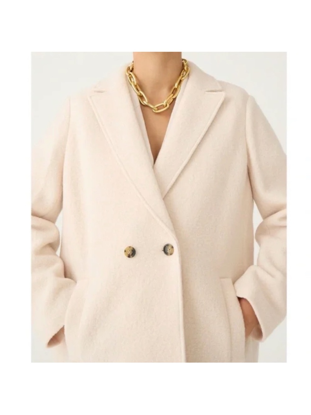 J. Crew Italian 100% wool J Crew Daphne Topcoat ivory peacoat like new - Picture 10 of 10